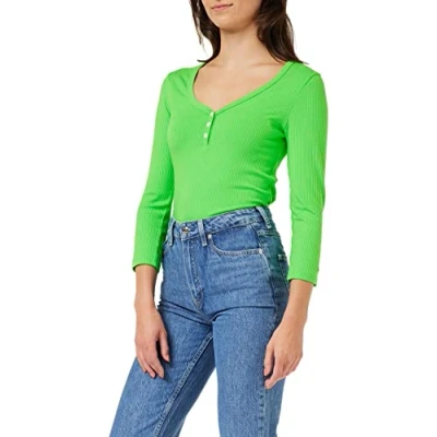 Abbildung von Tommy Hilfiger SLIM Langarmshirt, Damen, Größe: Large, Spring lime