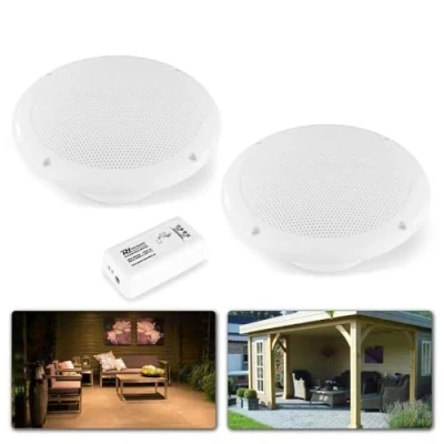Abbildung von Bluetooth Außenlautsprecher BT10SET Einbauset für Garten, Terrasse und