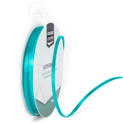 Abbildung von Vaessen Creative Satinband 3mmx10m Turquoise Blau