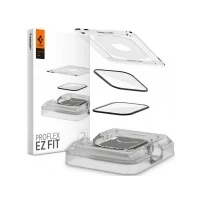 Abbildung von 2 Pcer Pack Apple Watch 45 mm Panzerglas Spigen Pro Flex Fit Screenprotector EZ Displayschutzfolie mit Applikator für die