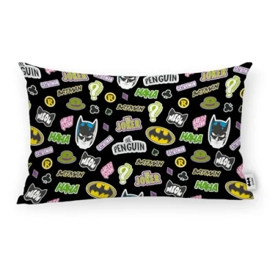 Abbildung von BELUM Kissenbezug Batman Half Panama 100% Bio Baumwolle mit unsichtbarem Reißverschluss Größe: 30 x 50 cm