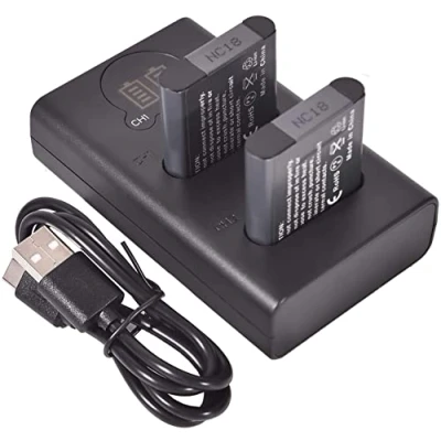 Abbildung von DSTE 2X LI 90B Ersatz Batterie + Duales USB Ladegerät mit LCD Display Kompatibel 92B und Olympus SH 1,SH 50,iHS 60,SP 100,SP 100EE,Tough TG 1,iHS Tough 2,iHS 3,XZ 2 iHS Kamera