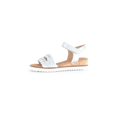 Abbildung von Gabor Damen Keilsandalen, Frauen Sandalen,Keilsandaletten,Wedge Heel,hoch,Sommerschuhe,Freizeitschuhe,Silber(Kork/offwh),38.5 EU / 5.5 UK