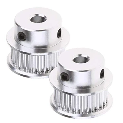 Abbildung von Saipor 2 Stück GT2 Zahnriemenscheibe Aluminium Zahnriemenrad Kit Riemenscheibe Synchronrad Timing Pulley für 3D Drucker Zahnriemen 6mm Breite Gürtel (30 Zähne 5mm Bohrung)