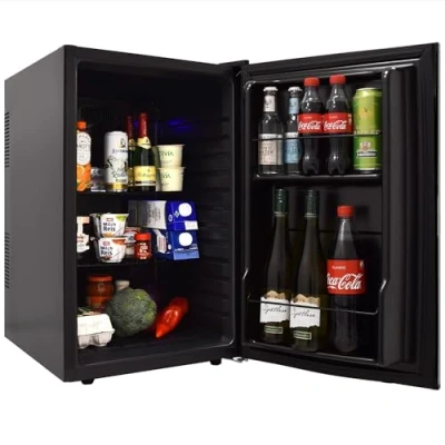 Abbildung von Syntrox 35 Liter Hotelkühlschrank Bunda Minibar &amp; Minikühlschrank Geräuscharm, Vibrationsfrei, 70/130 Watt, schwarz, Automatische Abtaufunktion, Höhenverstellbarer Einschub