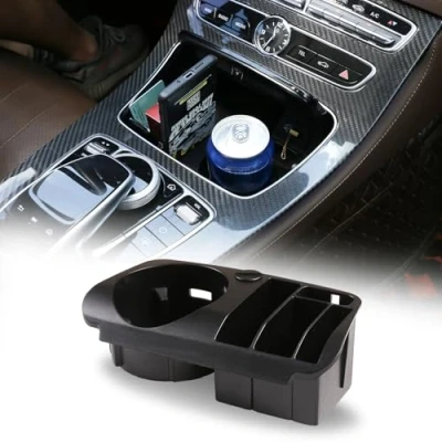 Abbildung von Auto Innenraum Zentrale Aufbewahrungsbox Getränkehalter Ständer Telefonhalter Zubehör für Mercedes Benz C E GLC Klasse W205 W213 X253 15 18