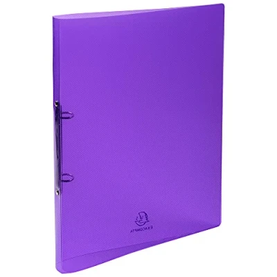 Abbildung von Exacompta 54186E Ringbuch Crystal DIN A4 aus flexiblem transluzentem Polypropylen 2 O Ring Mechanik Rücken 20mm violett ideal für Schule und Büro Ringhefter Ringordner Ringbuchordner