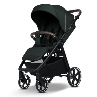 Abbildung von my junior® PLIA² großer Komfortbuggy mit Luftkammerreifen, Einhand Faltmechanismus, einstellbare Federung, XXL Einkaufskorb &amp; Verdeck, Belüftung, inkl. Getränkehalter + Tragegurt (Pine Forest)
