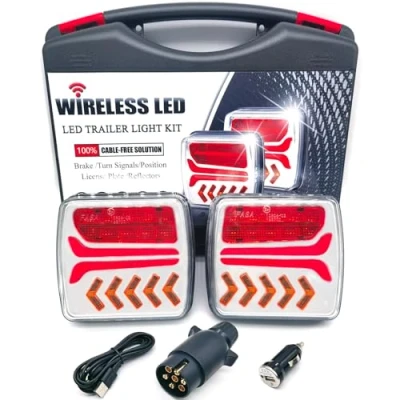 Abbildung von AOJO rückleuchten funk led anhänger magnetisch 12v kabellos rücklicht, wireless rücklichter, heckleuchte magnet wasserdicht, wiederaufladbar, e prüfzeichen