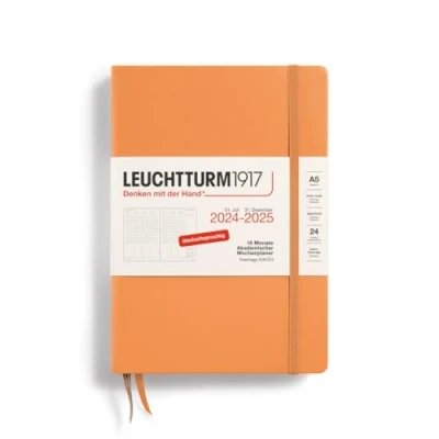 Abbildung von LEUCHTTURM1917 370635 Akademischer Wochenplaner Medium (A5) 2025, 18 Monate 07.2024 12.2025, Hardcover, Apricot, Deutsch