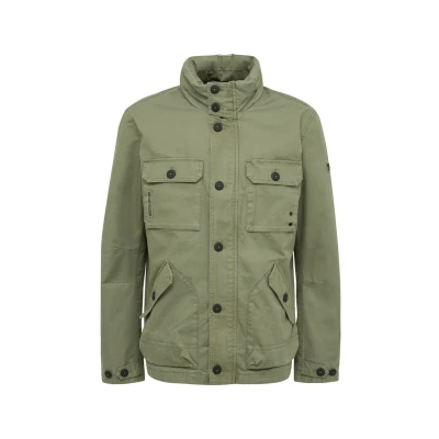 Abbildung von Jacke im Utility Stil mit Kapuze Kragen olivgrün XL