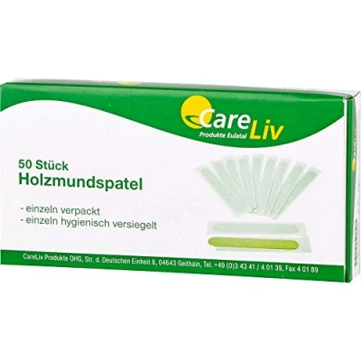 Abbildung von Holzmundspatel Einzeln Verpackt 50 St