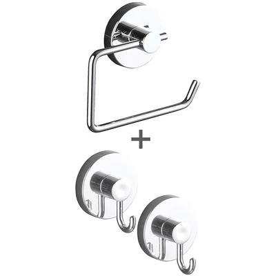 Abbildung von WENKO Toilettenpapierhalter &quot;Vacuum Loc Modell Milazzo&quot;, inkl. 2 Wandhaken, Befestigen ohne Bohren