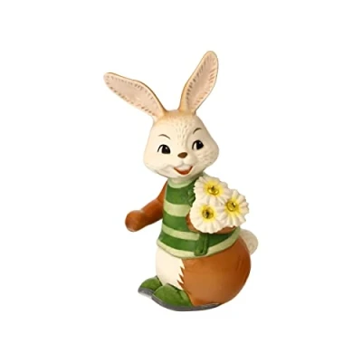 Abbildung von Goebel Osterhase &quot;Schön, dass Du da bist&quot;, Sammelfigur, Hasenjunge mit Gänseblümchen
