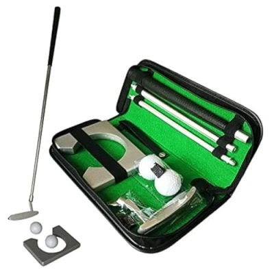 Abbildung von Golf Putter Set, Büro Set mit Putter, Putting Cup, Drinnen Übungsschläger Kit Bällen und Tasche, für Golfbegeisterte, Trainieren Sie Ihre Golffähigkeiten