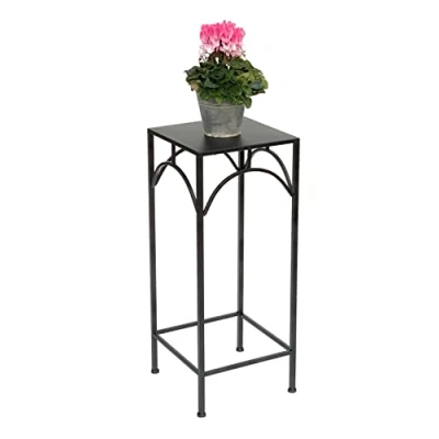 Abbildung von DanDiBo Blumenhocker Metall Schwarz Eckig 70 cm Blumenständer 96132 L Beistelltisch Blumensäule Modern Pflanzenständer Pflanzenhocker