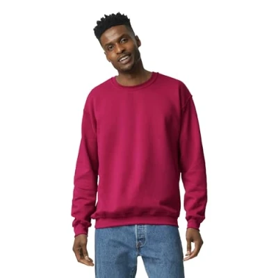 Abbildung von Gildan Herren Erkek Fleece Crewneck Sweatshirt Style G18000 Hemd, Kardinalrot, S EU