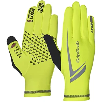 Abbildung von Gripgrab Running Expert Hi Vis Winterhandschuh Größe XS Optimaler Grip &amp; Wärme