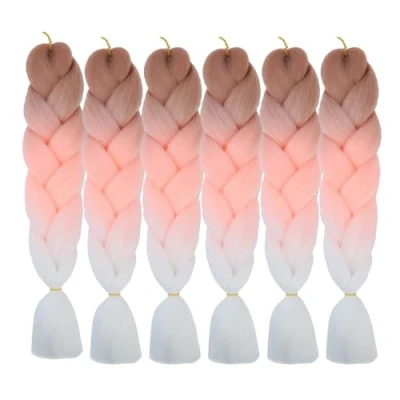 Abbildung von Braids Extensions, Kunsthaar zum Einflechten 6 Packs ombre braiding hair kanekalon haare Jumbo Zöpfe Haar Flechten Haarverlängerungen (C52)