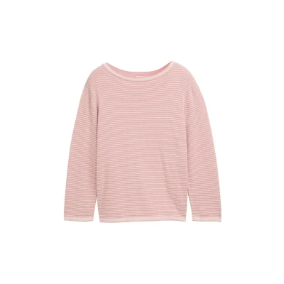 Abbildung von TOM Tailor PLUS SIZE MIT Ubootausschnitt Strickpullover, Damen, Größe: 48, Rose bubble knit stripe