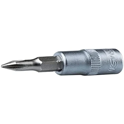 Abbildung von KS TOOLS 911.1417 Steckschlüsseleinsatz DIN3120, ISO1174 PH3 Chrom Vanadium Stahl Kreuzschlitz (PH) gerändelt