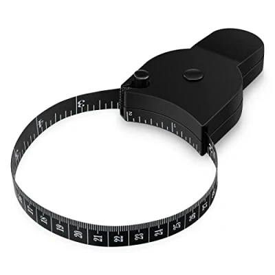 Abbildung von Maßband für Körpermessungen Selbstverriegelndes Körpermaßband mit Druckknopf und Rückzug Präzises Taille Brust Hüfte Oberschenkel Arme Ideal Fitness Zuhause