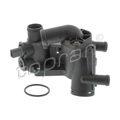 Abbildung von TOPRAN 111 176 Thermostatgehäuse mit Dichtung, Temperaturgeber Thermostat, Deckel, Schrauben VOLKSWAGEN: Polo IV Schrägheck