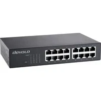Abbildung von devolo Gigabit Ethernet Switch 16 Port unmanaged LAN Netzwerk Verteiler 1000 Mbit/s lüfterlos