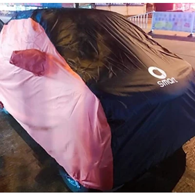 Abbildung von Vollgarage Autoplane Autoabdeckung für Smart Fortwo 451 oder 453 Ganzgarage Auto Abdeckplane Mobile Garage Wasserdicht SchutzhüLle Abdeckung Winter Sommer