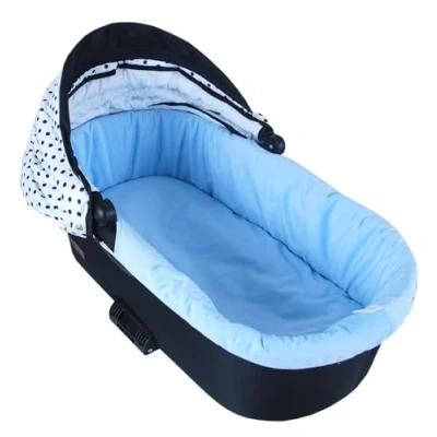 Abbildung von BABYLUX Kinderwagen Bezug Nestchen für BABYWANNE + Matratze 2 Tlg Set, W102 Velvet Blau