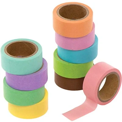Abbildung von Baker Ross Pastellfarbenes Washi Tape, 10er Pack, Schreibwaren Set für Kinder (AX697)
