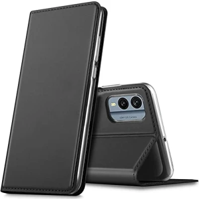 Abbildung von Verco Handyhülle für Nokia X30 5G, Premium Handy Flip Cover 5G Hülle [integr. Magnet] Book Case PU Leder Tasche, Schwarz