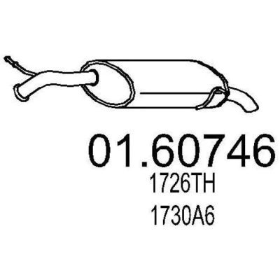 Abbildung von MTS 01.60746 Endschalldämpfer 830 PEUGEOT: 407 Limousine, SW