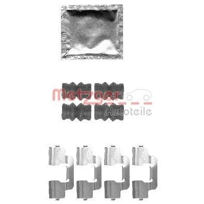 Abbildung von METZGER 109 1797 Zubehörsatz, Scheibenbremsbelag PEUGEOT: 508 I SW, 5008 I, 3008 CITROËN: C4 II Schrägheck, DS4 Schrägheck