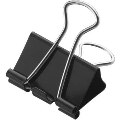 Abbildung von Westcott Foldback Klammern 41mm Schwarz 12 Stück 12er Pack Metall für Dokumente stabile und wiederverwendbare Papierklammern Klemmen Büro Haushalt E 10714 00