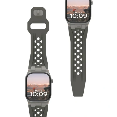 Abbildung von UAG Apple Watch Armband Synthesekautschuk Bunt Geeignet für Series 1 bis 10 / SE Ultra (2) (44/45/46/49 mm) Olive/Titanium