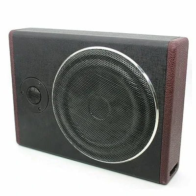 Abbildung von Subwoofer Aktiv, 12V 600W Edelstahl Ultradünner Auto Kfz Untersitz Aktiver Car Audio Für Auto/LKW mit Fernbedienung niedrigen und hohen Eingangspegeln, Schwarz
