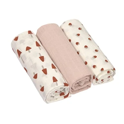 Abbildung von LÄSSIG Stoffwindeln Little Forest, Powder Pink, Mulltuch Set L (Set, 3 St), PETA approved vegan