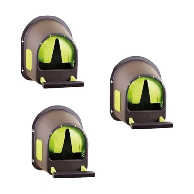 Abbildung von horizont Legenest für Hühner, MyCozyNest, aus Kunststoff, zur Wandmontage, Nest große Hühnerbox, Kunststoffnest, Legebox, Geflügelnest, sehr robust (Braun Limettengrün, 3er Pack)