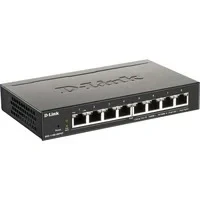 Abbildung von D Link DGS 1100 08PV2/E, 8 Port Layer 2 Gigabit PoE Smart Switch (8 x 10/100/1000 Mbit/s BaseT Port, 64W Kapazität, lüfterlos, Metallgehäuse) Nur EU Netzkabel, Schwarz