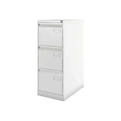 Abbildung von Bisley Light Hängeregistraturschrank, einbahnig, DIN A4, 3 HR Schubladen, Stahl, 696 Verkehrsweiß, 62.2 x 41.3 101.6 cm