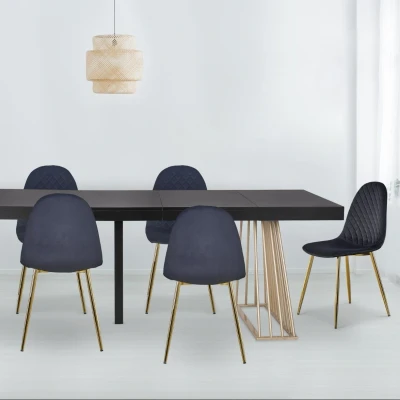 Abbildung von Menzzo Norway Polsterstühle, Velours, schwarz, L44 X P56,5 H87,5 cm
