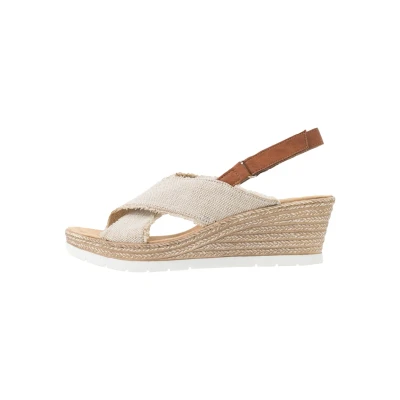 Abbildung von Rieker Plateausandalette, Damen, Größe: 39, Cognac Schuhe