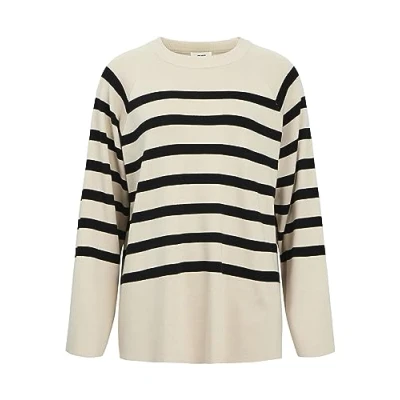 Abbildung von Object Objester Strickpullover, Damen, Größe: XS, Sandshellstripes:black