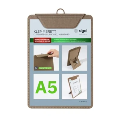 Abbildung von Sigel Speisekarten Klemmbrett für DIN A5 Kunststoff beige