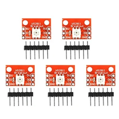 Abbildung von Keenso 5 Stück WS2812 Breakout Modulplatine mit unabhängiger Farbsteuerung für 5050 RGB LED Module