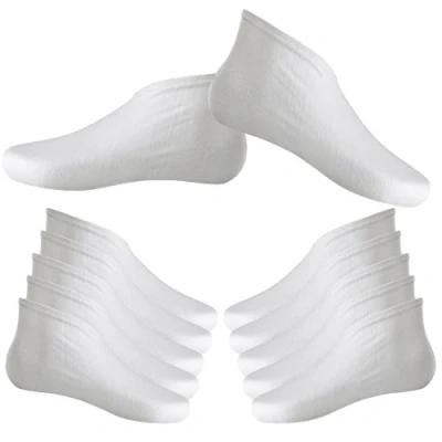 Abbildung von 6 Paar Baumwollfeuchtigkeits Socken Fuß Spa Feuchtigkeitsspendende für Trockene harte rissige Haut, Weiß