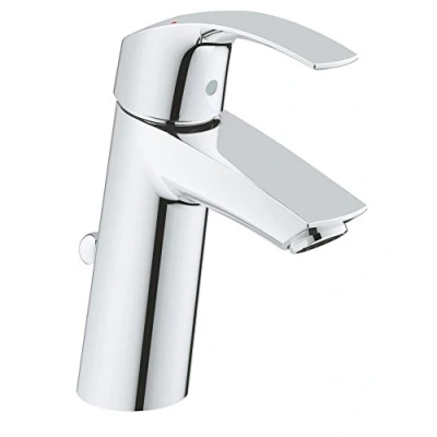 Abbildung von GROHE Eurosmart Badarmatur Einhand Waschtischarmatur (M Auslauf, mit Zugstangen Auslaufgarnitur) , chrom, 23322001