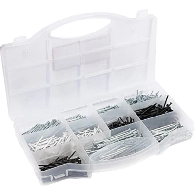 Abbildung von Connex Nagel Sortiment 1210 teilig Nägel &amp; Stahlstifte im Set Vorsortiert in praktischer Kunststoffbox Geeignet für Haus, Hobby Werkstatt / Sortimentskasten Sortimentsbox DP8500134
