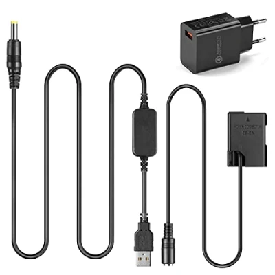Abbildung von Mobile Netzteil USB Kabel + 5V3A Ladegerät EP5A EP 5A EN EL14 Dummy Akku für Nikon P7800 P7100 D5600 D5300 D5200 D5100 D3400 D3300 D3200